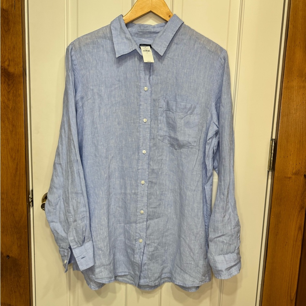 GAP 100% Linen Boyfriend Shirt Button Down—size M NWT